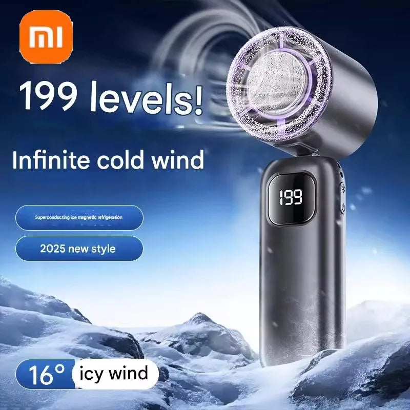 Xiaomi 8000mAh USB Hanging Neck Fan Portable Bladeless Mini Rechargeable Mute LED Digital Display Electric Air Cooler Handheld