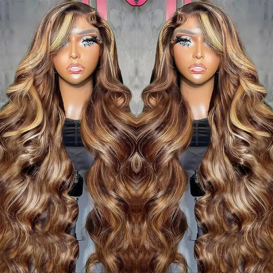 13X6 Hd Lace Frontal Wig Highlight Wig Human Hair 427 Body Wave Human Hair Wigs Brazilian Hair P1B30 Lace Front Wigs 250 Density